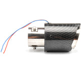 Universal Car Modified LED Luminous Muffler Tip Tail Pipe Carbon Fiber Curved